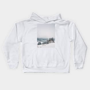 winter snowing scene Kids Hoodie